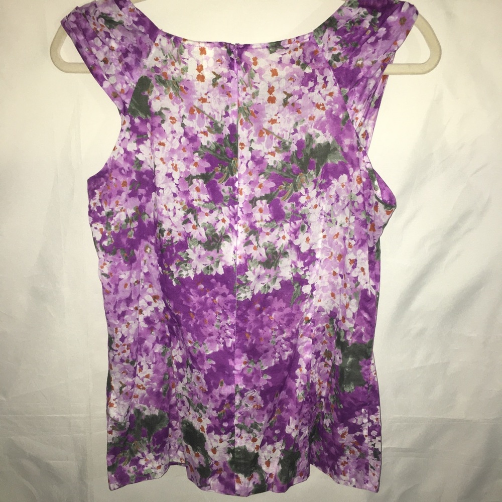JCrew collection purple lilac sleeveless blouse Size 4 - Picture 5 of 9